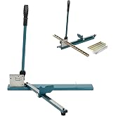 tonchean Din Rail Cutter Double Groove Manual Rail Cutter Tool 50cm/20in | Dual Scale Ruler Sliding Baffle for Cutting 1.4inch Width Slotted Aluminium and Steel Din Rails