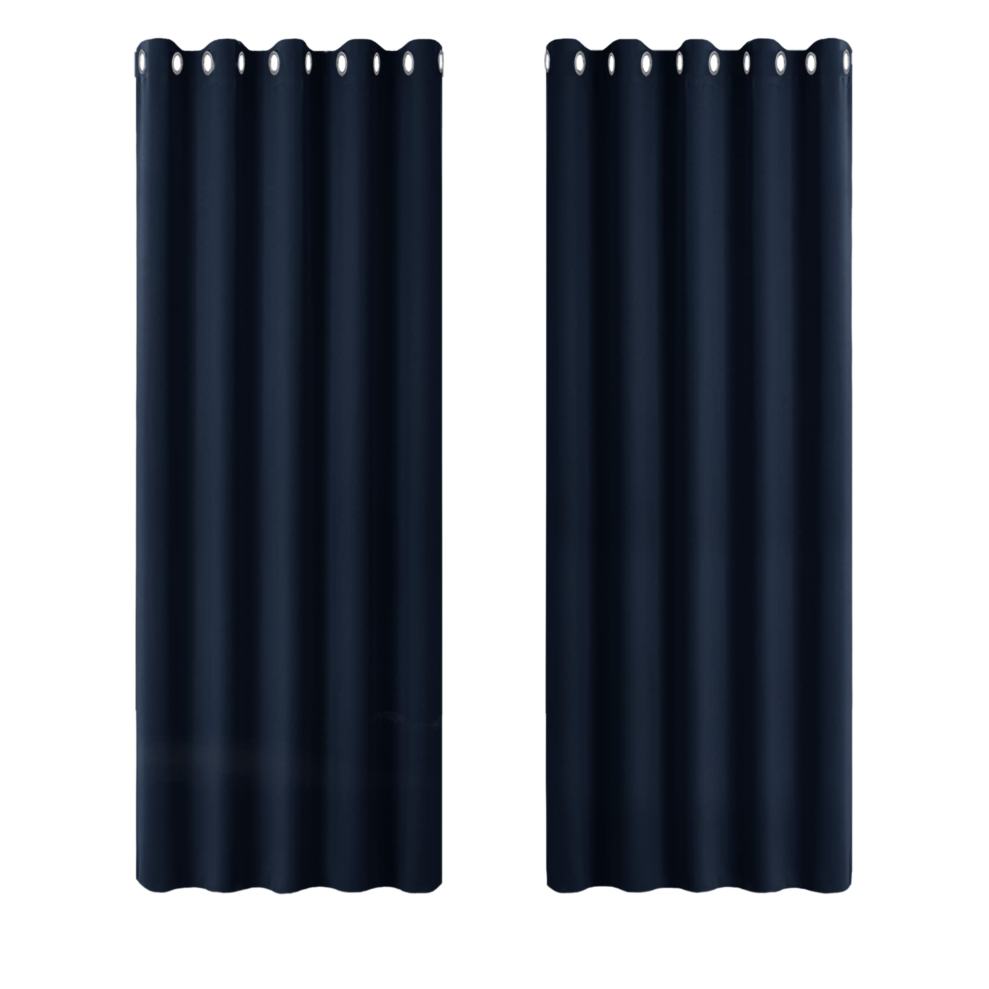 PONY DANCE Living Room Curtains Eyelet - Blackout Curtains Light Blocked & Noise Reduce Window Drapes For Bedroom/Nursery, 2 Pieces, W 66 Inch by D 72 Inch, Navy — image 1