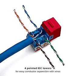trueCABLE Cat6 Keystone Jack, Unshielded (UTP), 90