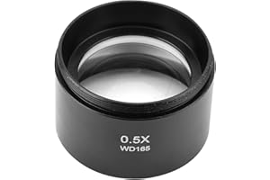 KP 0.5X Auxiliary Stereo Microscope Objective Lens 48mm Mounting for Industrial Video Microscopes Wide Field of View & 165mm 