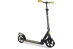 LaScoota Kick Scooter for Kids Ages 6+, Teens & Adults, Large 8" Sturdy Urethane Wheels. Adjustable Handlebar, Lightweight, Foldable, 220lbs Max Load