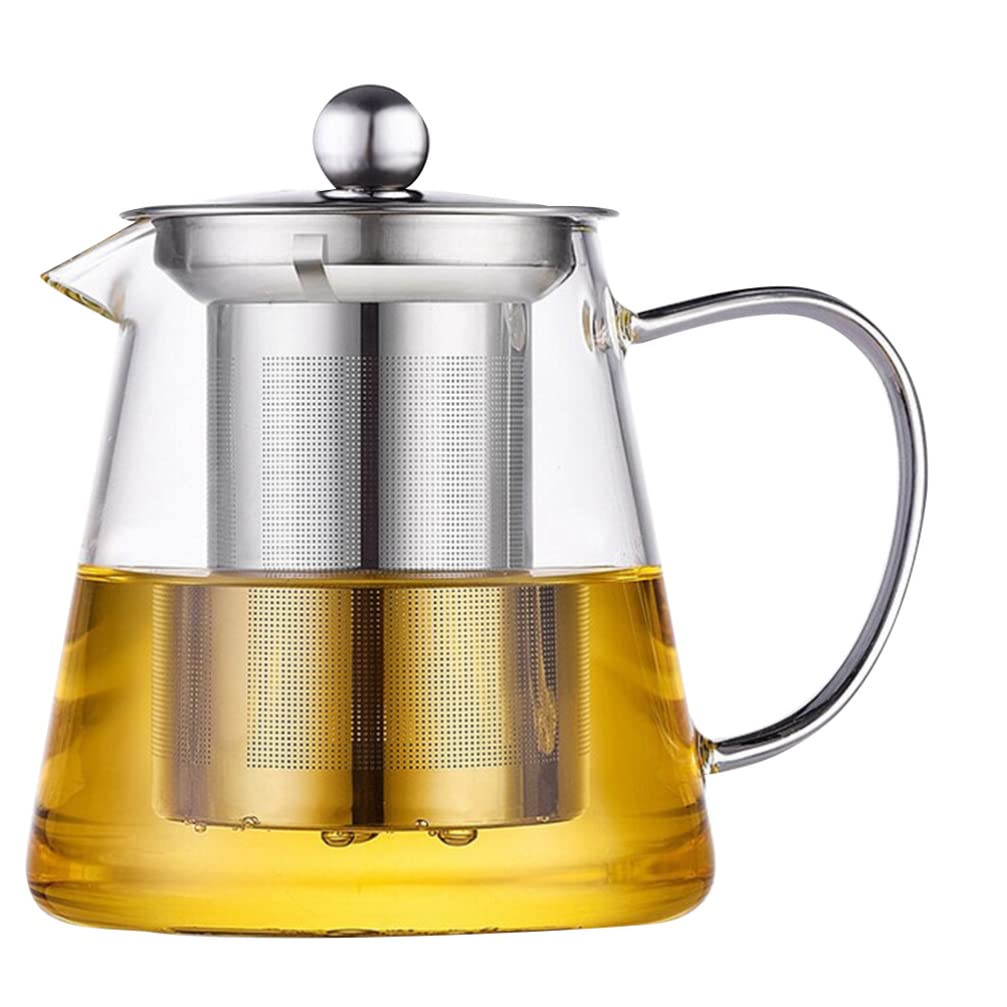 550Ml Glass Teapot with Heat Resistant Borosilicate Glass and Stainless Steel Infuser for Loose Leaf Tea, Flower Tea, Green, and Coffee Brewing