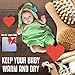 Adorable Soft Cotton Puppy Hooded Baby Towel [Green], Large Sized:30X30 Inch | Soft Washcloth | Designed Greeting Card | Parenting eBook | Thick and Absorbent | For Infants, Toddlers and Newborns