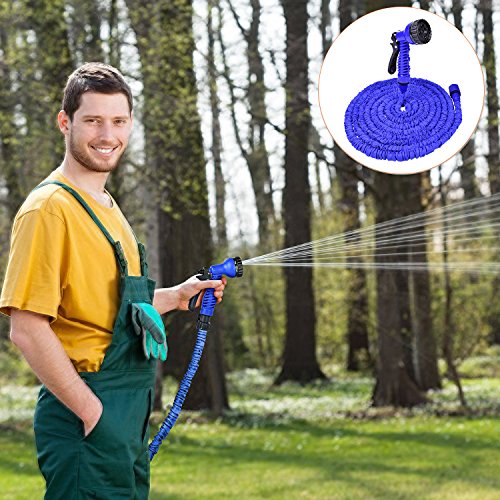 TANTAI Expandable Garden Hose,50ft Expanding Garden Hose-Heavy Duty Flexible Hose with 7-Pattern Spray Nozzle High Pressure Water Gun for All Your Watering Needs - Thumbnail 6