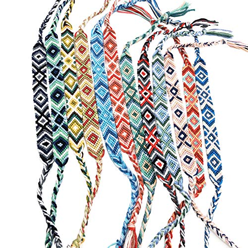 RIMOBUL Nepal Style Woven Friendship Bracelets - 12 Pack - Earth - Thumbnail 3