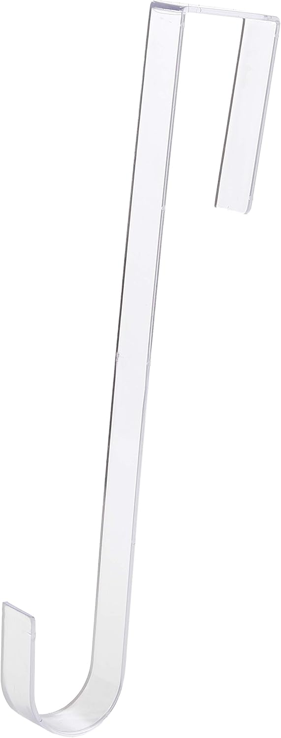 Wreath Hangers - Non Scratch, 100% Clear 12 in Wreath Hanger. Christmas Wreaths Holder for Hanging Fall Halloween Decorations Over Front or Garage Door. Best Long Hook for Indoor or Outdoor Home Decor