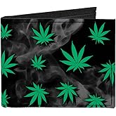 Buckle-Down Men's Standard Canvas Bifold Wallet Weed, 4.0" x 3.5"