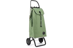 ROLSER I-Max Tweed 2 Wheel Foldable Shopping Trolley - Green