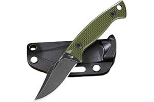 YF SMART Compact 2.4' Fixed-blade Knife With D2 Stainless Steel, Dark Stonewash Finish, K Sheath, Belt Mount, And Superior G-