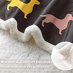 Sleepwish Colorful Dachshund Fleece Throw Blanket