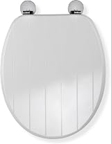 Croydex Hayward Flexi-Fix Wooden Toilet Seat Oval White