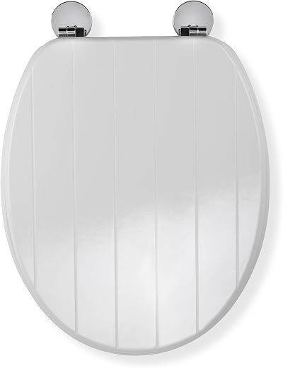 Croydex Hayward Flexi-Fix Wooden Toilet Seat Oval White