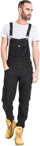 black bib and brace overalls