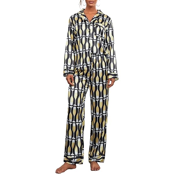その他 House on the hill Pajamas (Black Stripe) Womens Christmas Pajamas Set Striped Print Long Sleeve