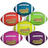 K-Roo Sports Atomic Athletics 6 Pack of Neon Rubber Playground Footballs - Regulation Size 9, 11.5