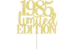 YETXEL Limited EDITION 1985 cake topper 40th birthday happy birthday cake topper men and women cheer 40 years old handmade gold glitter cake decoration (1985）
