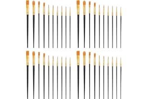 40pcs Paint Brushes Set Round Pointed Tip Paintbrushes for Acrylic Oil Watercolor Canvases Painting Drawing Crafting Supplies