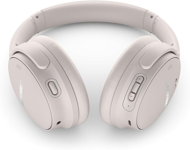 QuietComfort SC Headphones Cuffie con Cancellazione del Rumore Wireless e Bluetooth 5.1 Over-ear con Durata della Batteria Fino a 24 Ore, con Custodia Morbida, Bianco fumo