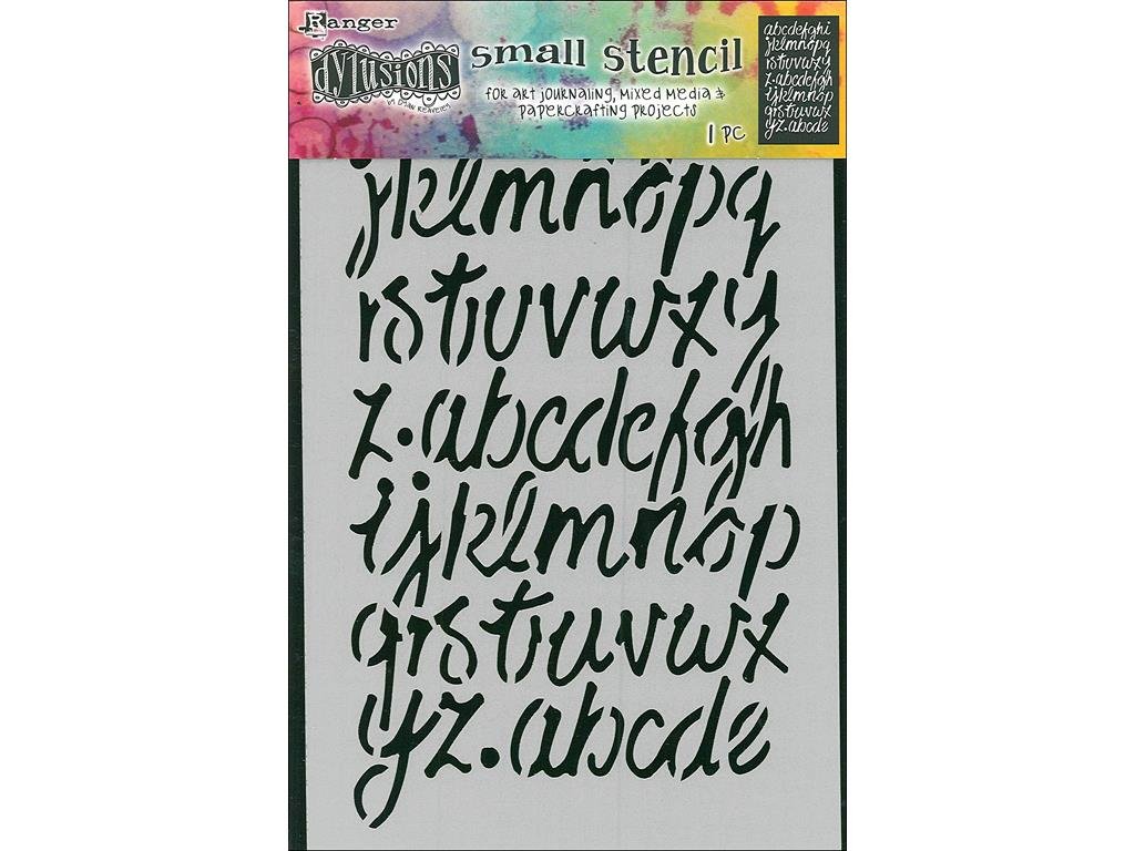 Ranger Dylusions Modern Script Stencil, Transparent, Small