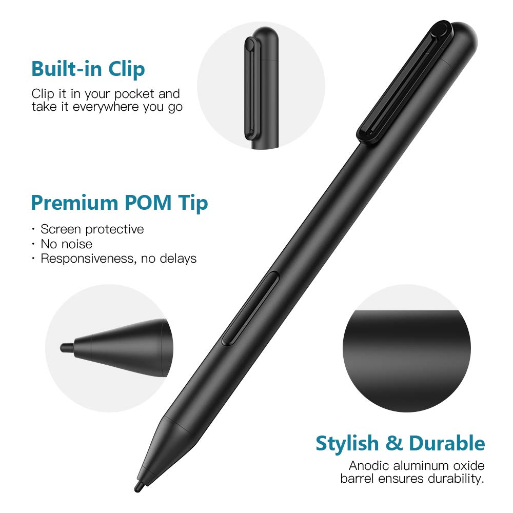 MoKo Stylus Pen for Surface, Surface Stylus Pen for Surface Pro 9/8/X/7+/6/5/4/3, Surface Go 3/2/Go, Surface Laptop 4/3/2/1, Surface Book 3/2/1, Stylus Pencil with 1024 Pressure Sensitivity