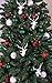 Clever Creations White Reindeer Ornaments Set, Christmas Decor Theme, Shatter Resistant Sparkling Ornaments, 4 Pack