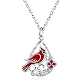 Zepmais 925 Sterling Silver Cardinal Pendant Necklace for Women - Memorial Bird Christmas Gifts Mother's Day Jewelry for Her