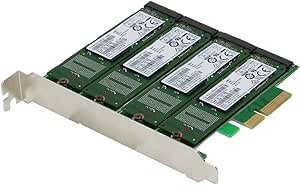 Sedna - PCIe Quad M.2 SSD SATA 6G 4 Port Raid Adapter with HyoperDuo Hard Disk Acceleration Function (SSD not Included)