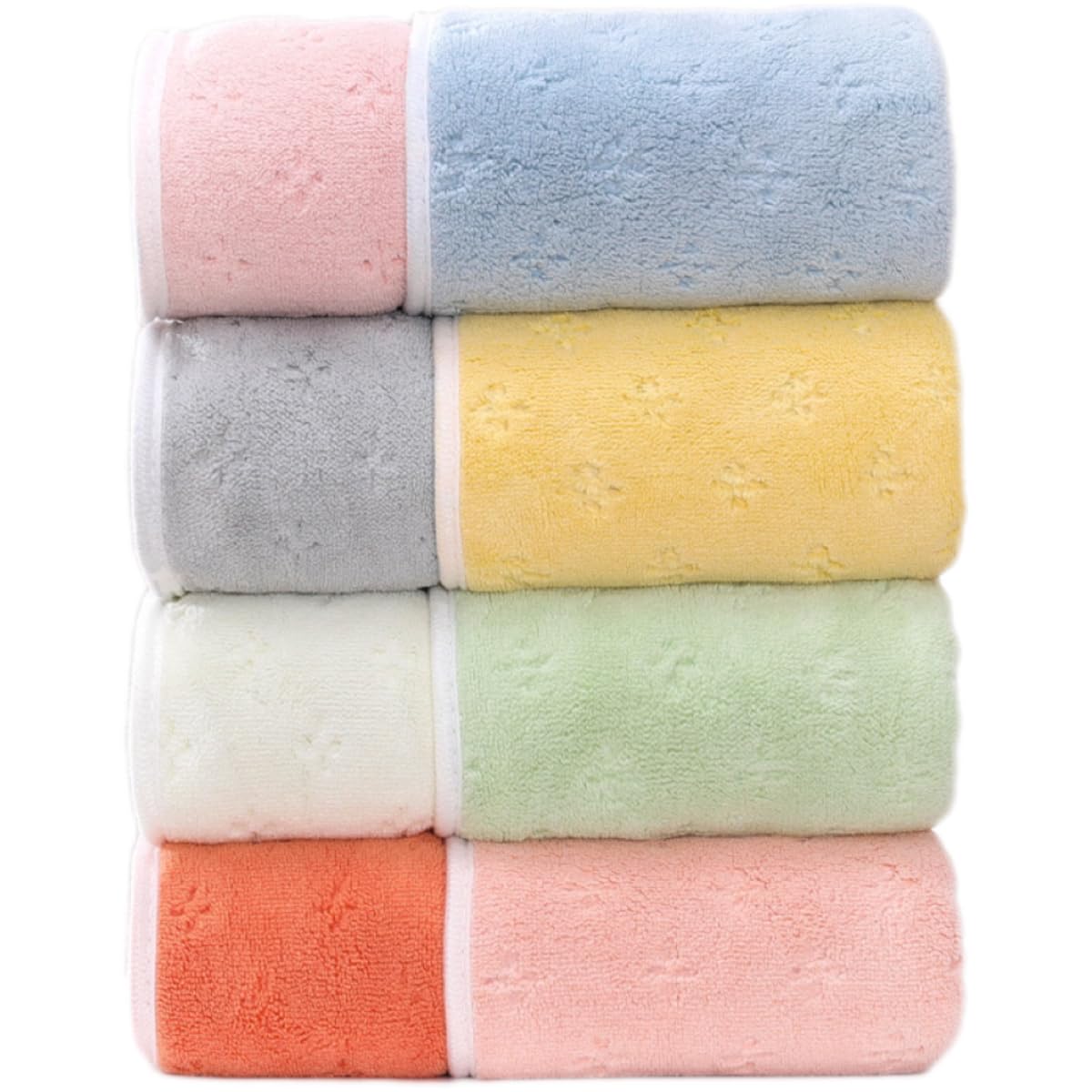 SOFTBATFY Microfiber Hand Towels Soft Double Color Towels for Bathroom 4Pack 40 x 75cm Ideal for Hair Spa Gym and Travel (Muticolor flower 40 x 75cm)