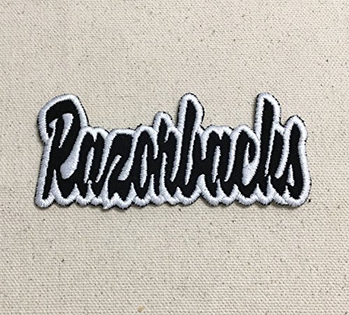 Razorbacks - Black/White - Team Mascot - Words/Names - Iron on Applique/Embroidered Patch