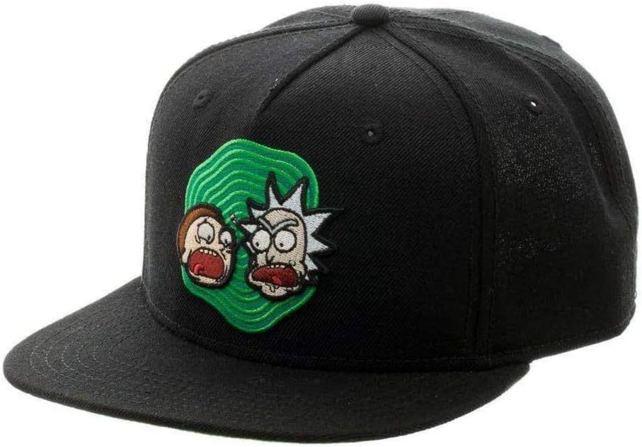 Rick and Morty Snapback Cap Portal Baseball Cap Black Green