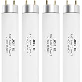 LUXRITE F32T8/841 32W 48in T8 Fluorescent Tube Light Bulb, 4100K (4 Pack) | 1" Diameter, 48 Inch Length, Cool White, 2800LM, G13 Medium Bi-Pin Base,(T8 Only, Not Compatible with T12 or LED Fixtures)