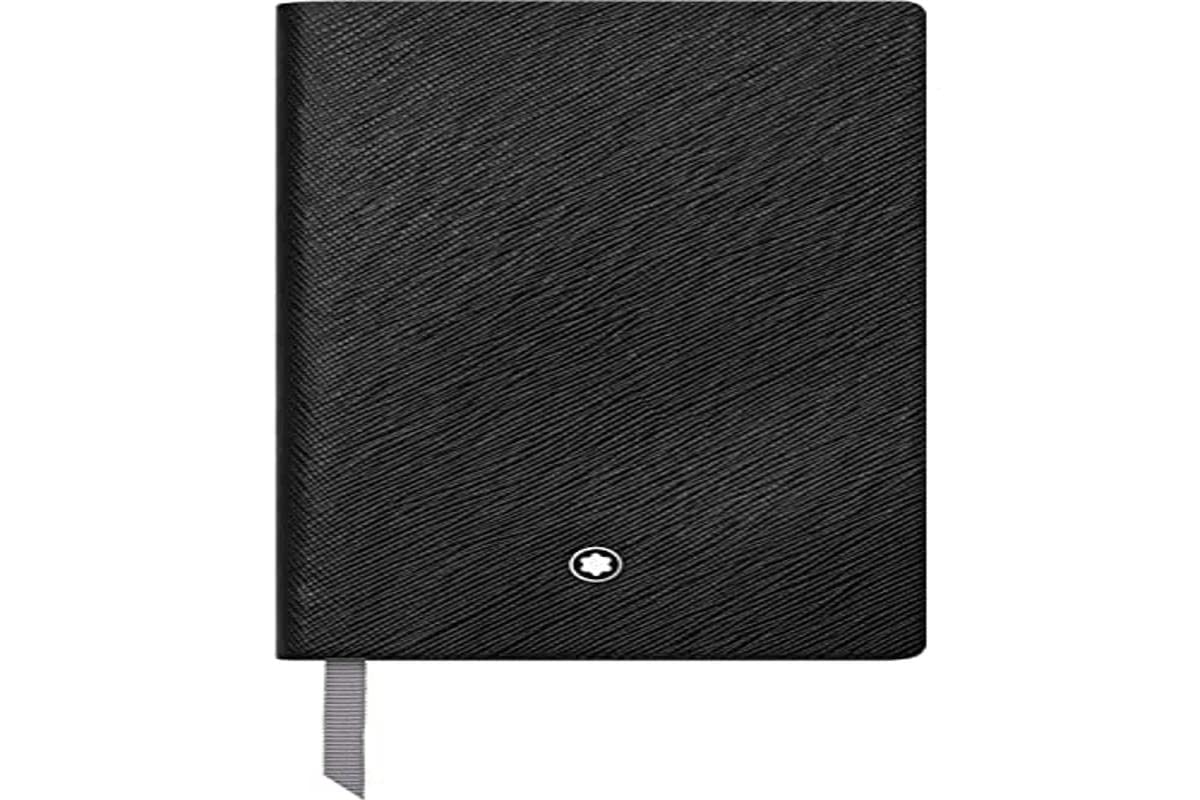 Montblanc Fine Stationery 118036 Notebook Black Leather Cover Lined Pages 14 x 9 cm
