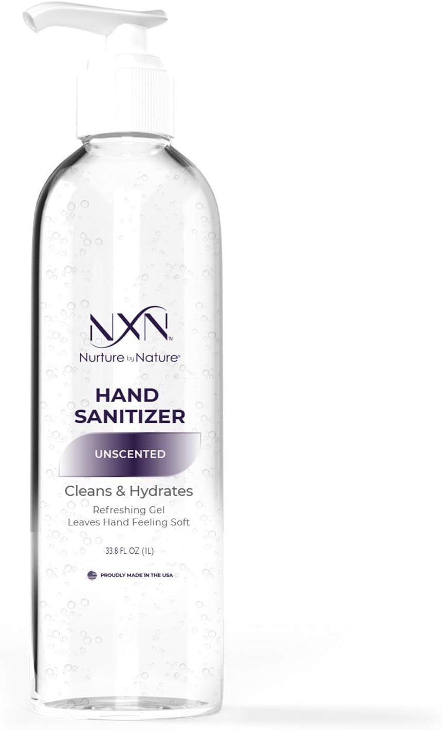 NxN Beauty Advanced Unscented Hand Sanitizer Refreshing Gel, with 70% Alcohol, 33.8 FL OZ (1L)