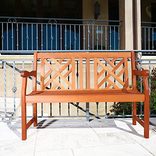 VIFAH V445E Outdoor Two Person Bench, Atlantic
