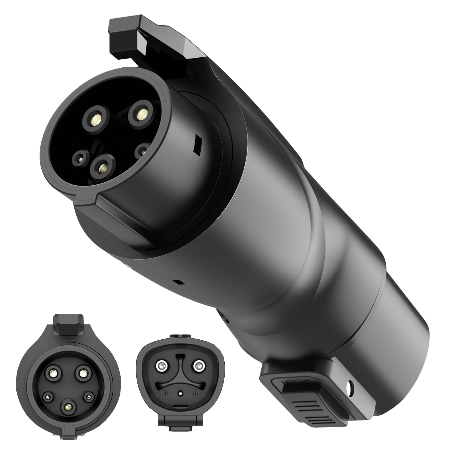 Photo 1 of Otytkgo Nacs to J1772 Adapter, Portable Tesla to J1772 Adapter with Fixed Lock Works IP65, Max 80A 250V Converter Compatible with Nacs Wall Mobile Connector Target Chargers for All J1772 EVs Black