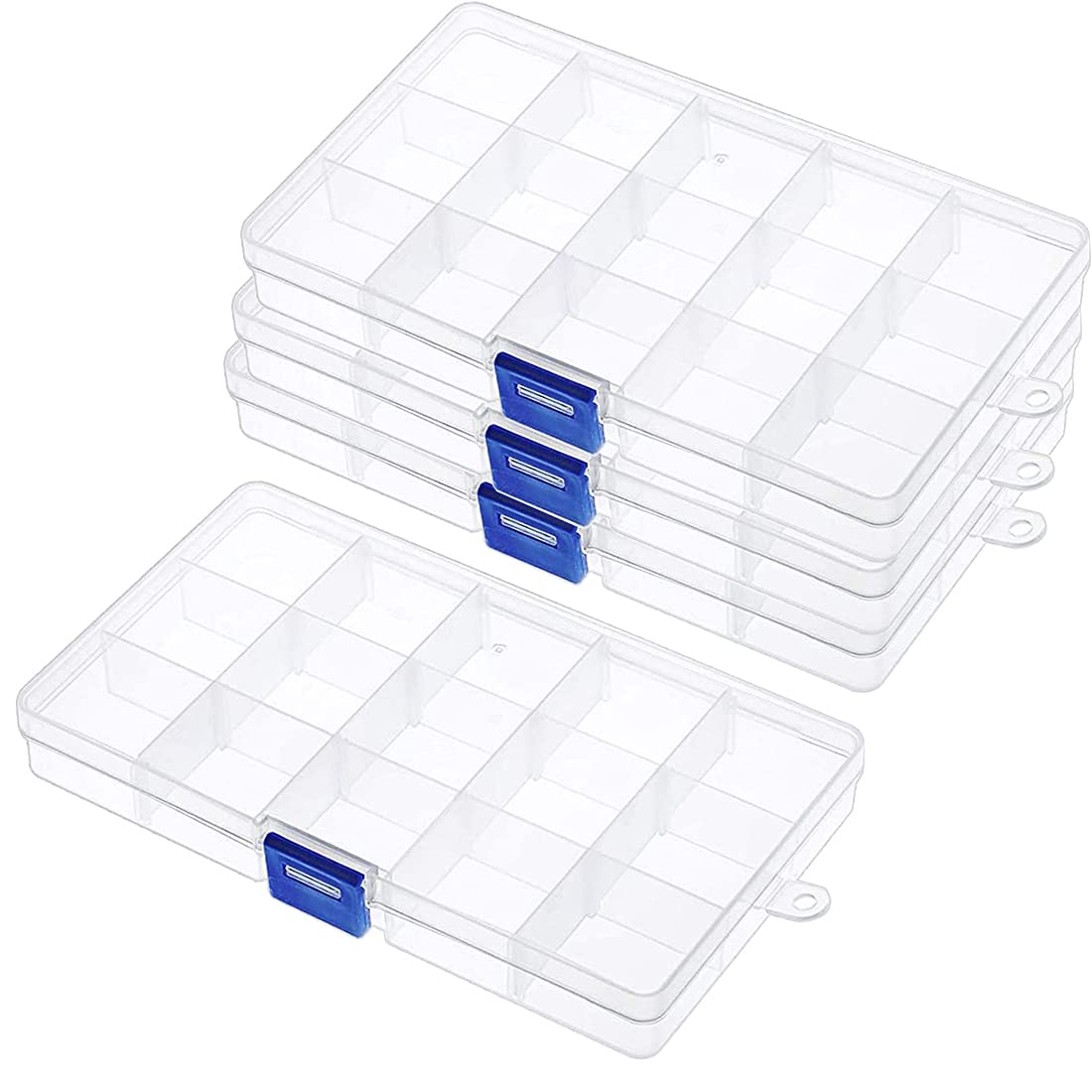 Gebildet 4pcs Plastic Storage Case Transparent Accessory Parts Storage Box for Pills,Herbs,Tiny Bead,and Other Small Items — image 1