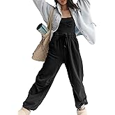 Fmkagva Women’s One Piece Overall Jumpsuits Sleeveless Athletic Onesie Adjustable Drawstring Waistband Overalls Rompers