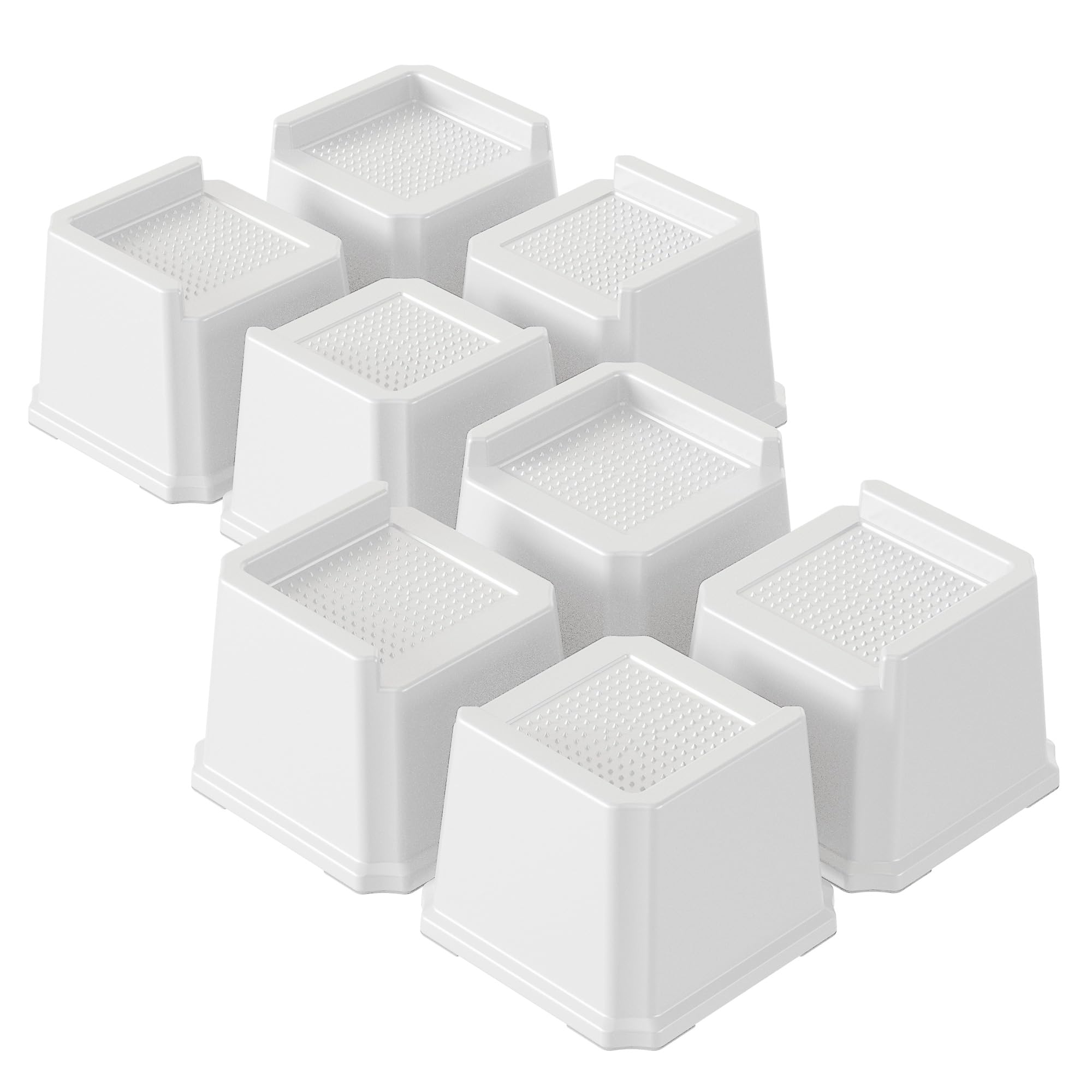 Lutown-Teen Bed Risers 3 inch Heavy Duty L Shaped Furniture Risers for Sofas, Chair Risers Sofa Risers Table Risers Set of 8 Pack, White