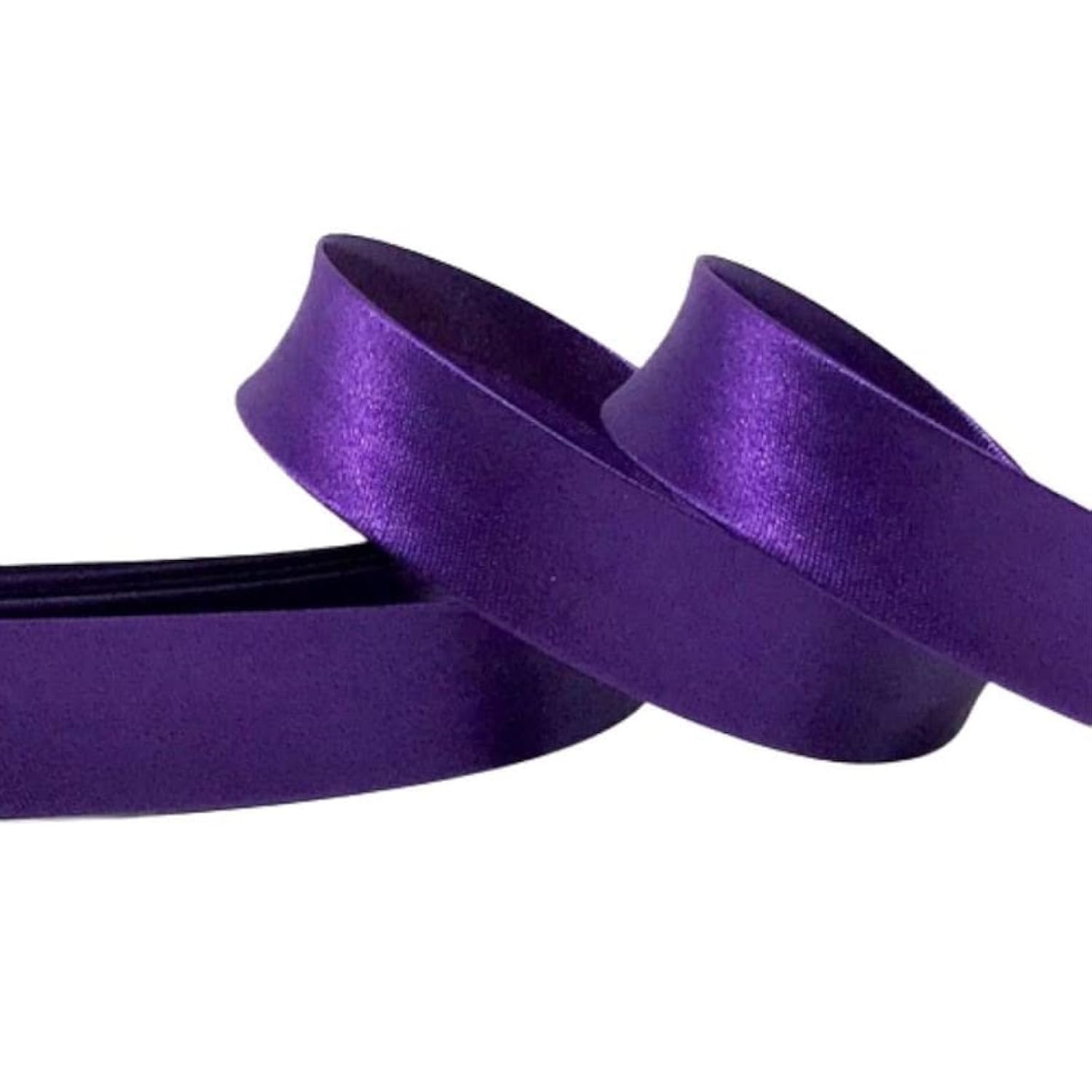 Plush Addict Single Fold Satin Bias Binding Tape for Sewing, Edging, Stitching, Hemming, Trimmings, Accessories, Outfits and Crafts - Purple - 18mm Wide x 5 Metre
