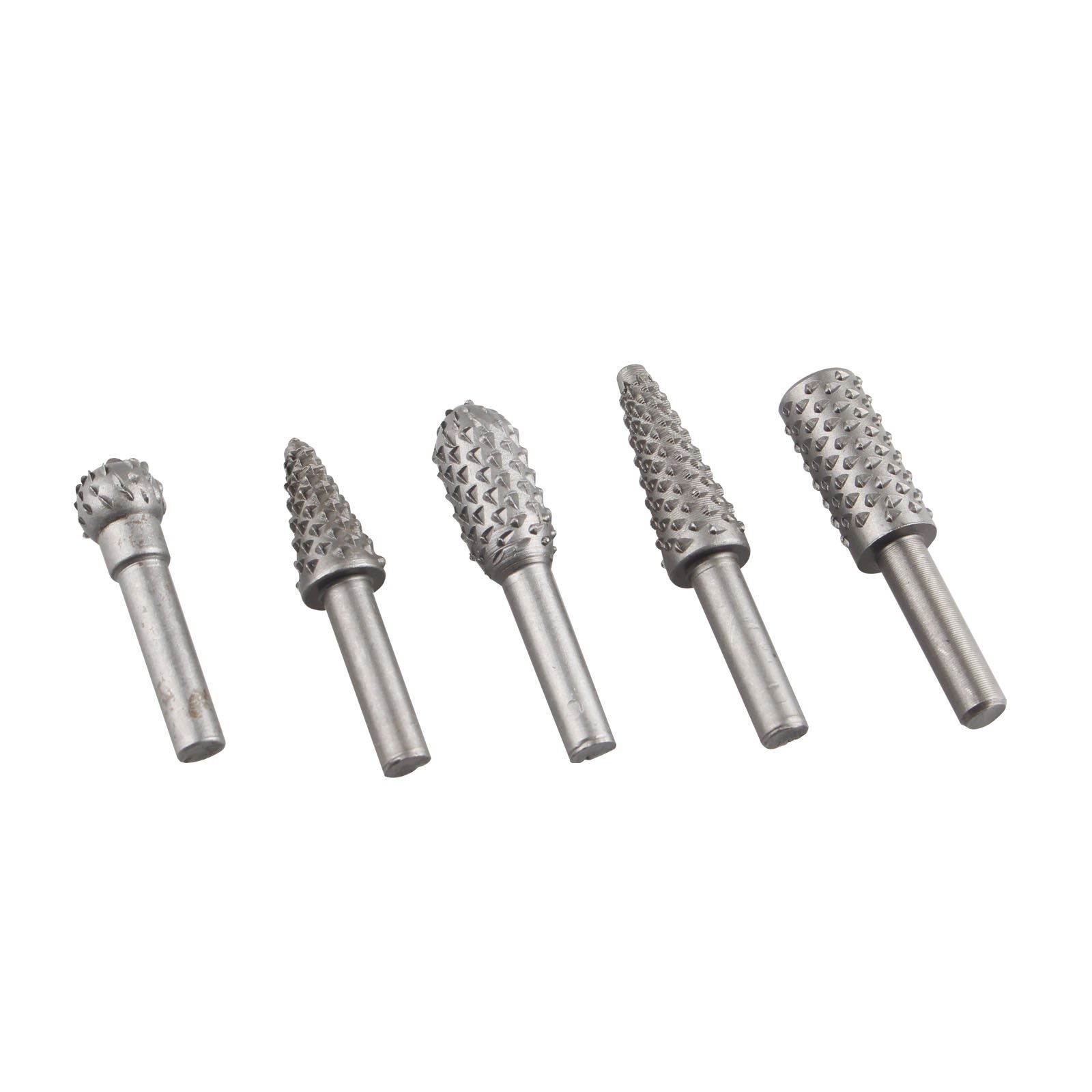HALJIA 5 Piece Rotary File Rasp Carbide Burrs Set Wood Carving Bits for Grinding, Polishing, Carving, Trimming Chamfering Hollowing Sloting of Plastics Rubbers Metals Soft Material