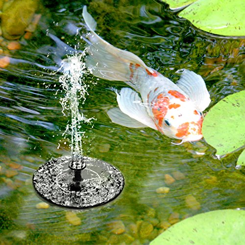 image for MINGER Floating Solar Fountain, Solar Birdbath Fountain with 1.4W Sola