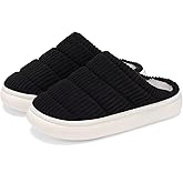 NineCiFun Womens House Shoes Warm Memory Foam Slippers for Women Indoor Soft Fleece Lined Womens Slippers Black,9-10
