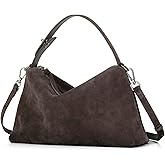 DONNAIN Premium Suede Leather Crossbody Bags for Women, Slouchy Suede Shoulder Bag with Adjustable Strap and Tote Handbag