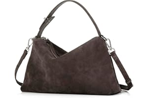 DONNAIN Premium Suede Leather Crossbody Bags for Women, Slouchy Suede Shoulder Bag with Adjustable Strap and Tote Handbag