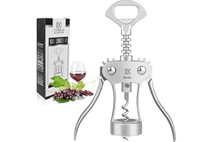 CORKAS Wine Opener, Premium Zinc Alloy Wing Corkscrew to Open Wine Cork & Beer Cap Bottles, Waiter Corkscrew for Wine Enthusi