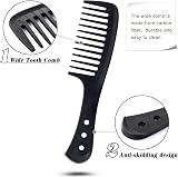 Sularpek 3 Pc Wide Tooth Carbon Fiber Hair Comb Set Anti-Static view 4