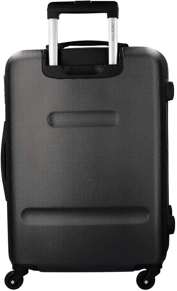 Roll Road Flex Black Big Suitcase 51x74x28 cm Rigid ABS Combination Lock 91 Litre 3.8 kg 4 Wheels, 51x74x28 cms - Image 4