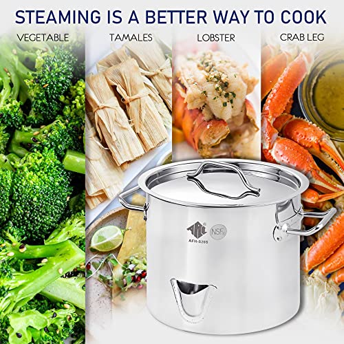 ARC 20QT Stainless Steel Vegetable Steamer, Tamale Steamer Pot, Seafood