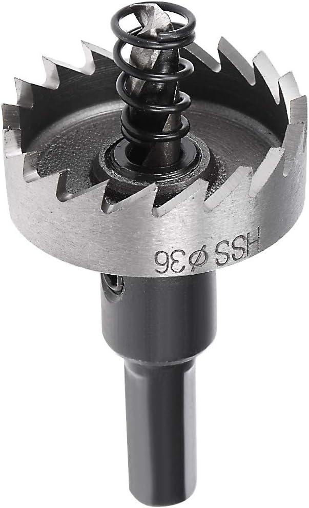 sourcingmap 36mm High Speed Steel HSS Drill Bit Hole Saw Cutter for Metal Alloy Wood, silver