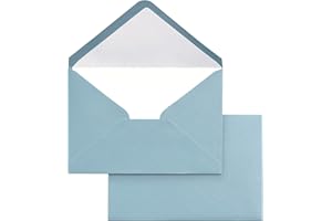 PONATIA 50PCS/Pack A4 Envelopes 4x6 Envelopes for Weddings Invitations, Birthday Party Cards, Gift cards Envelopesngs Invitation Cards, (Dusty Blue, A4)